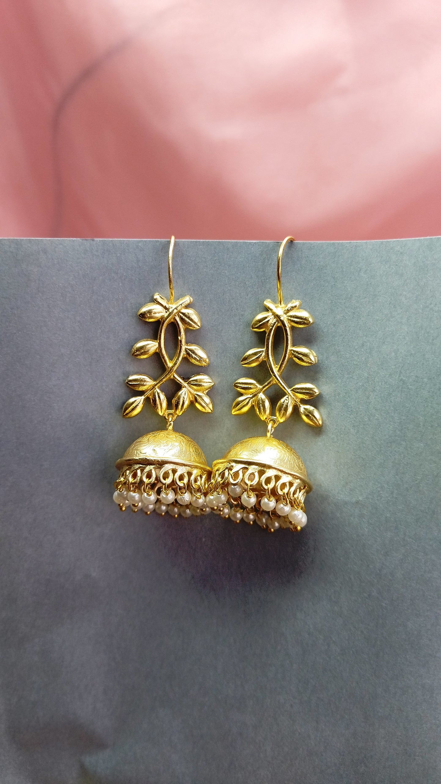 Golden Pearl Jhumka