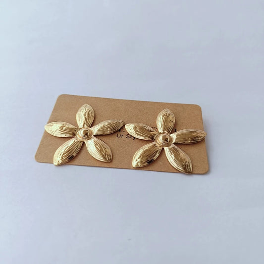 Daisy Glow gold floral anti-tarnish stud earrings