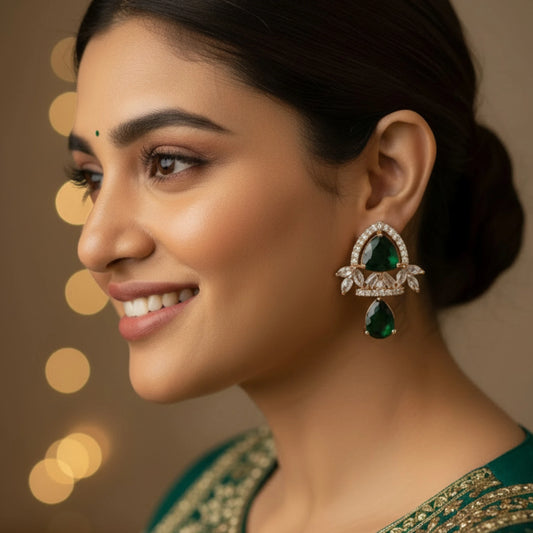 Lightweight emerald stud drops – Meeturstyle