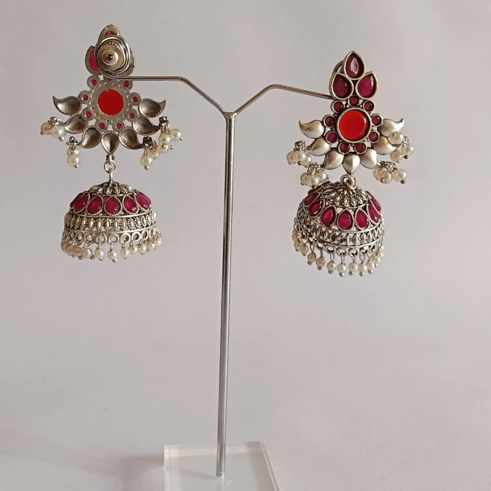 RaniSilverJhumka traditional