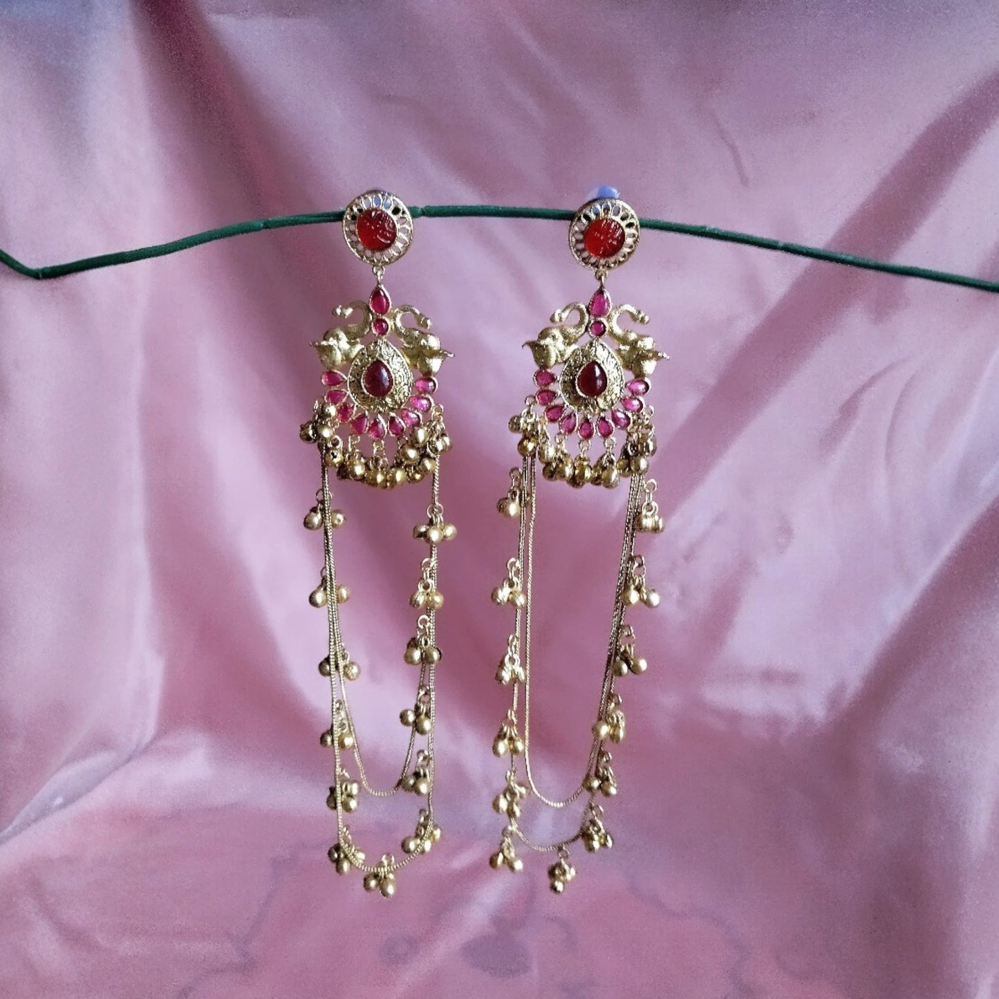 Ruby Kashmiri Jhumkas