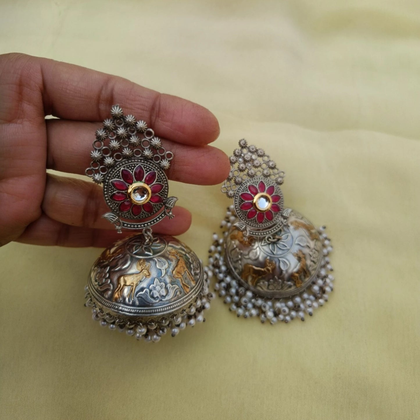 Vanika Oxidized Jhumkas