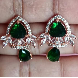 emerald stud drops