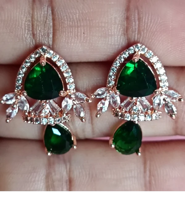 emerald stud drops