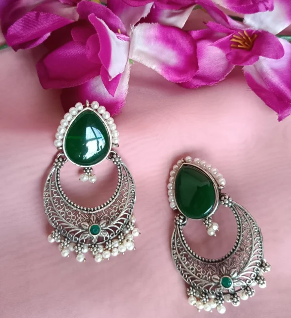 noor silver drop earrings