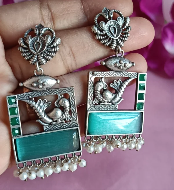 noor e mor earrings green