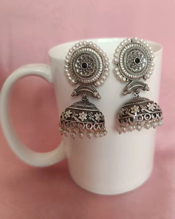 noorani oxidized jhumka