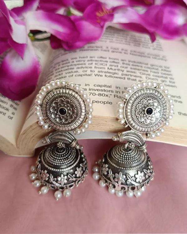 noorani oxidized jhumka