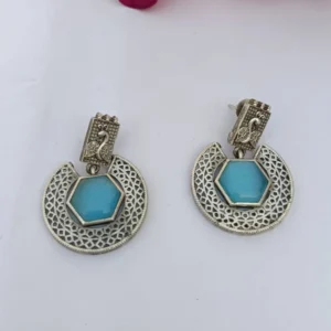 peacock mint hoops
