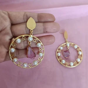 pearl kissed pink hoops