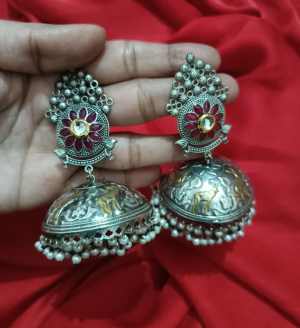 vanika oxidized jhumkas